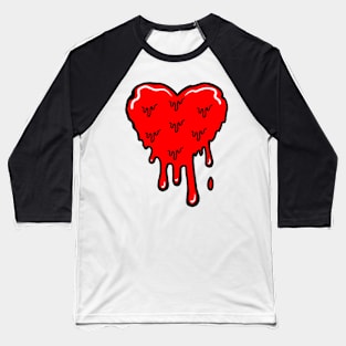 Red Melting Acid Heart Baseball T-Shirt